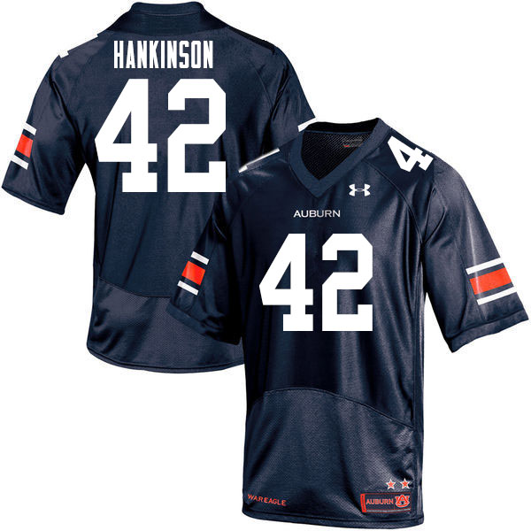 Men's Auburn Tigers #42 Crimmins Hankinson Navy 2020 College Stitched Football Jersey